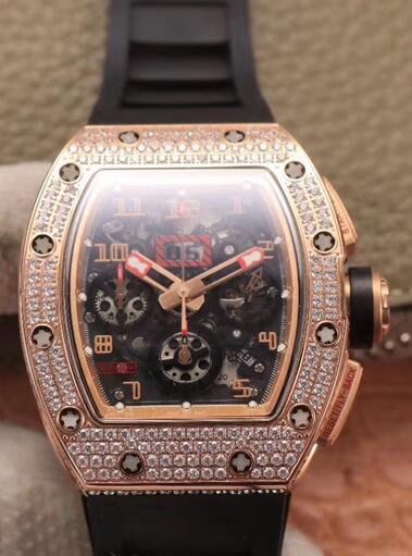 Replica Richard Mille RM 011 Rose Gold Diamond Watch